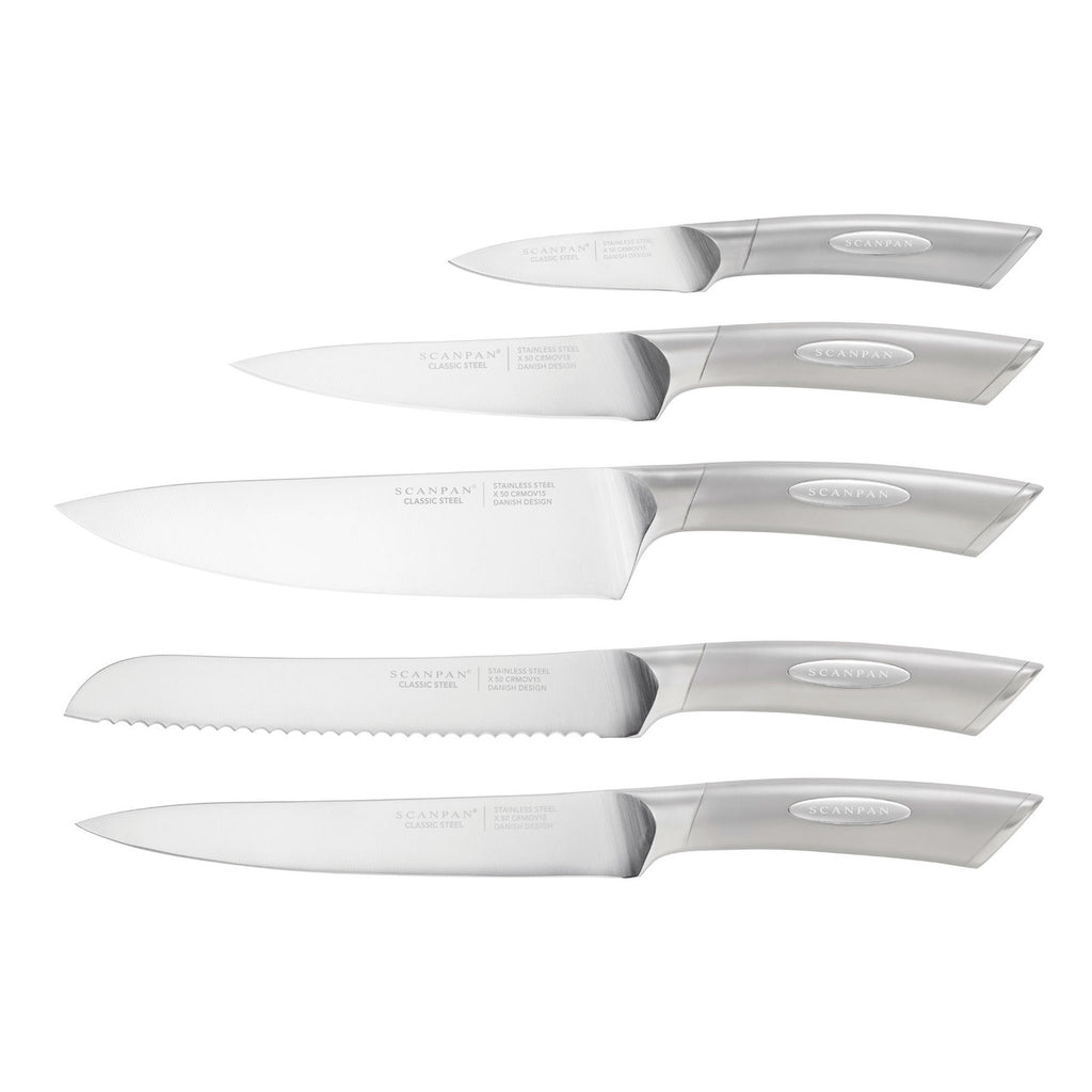 Classic Steel 6 Piece Knife Block Set