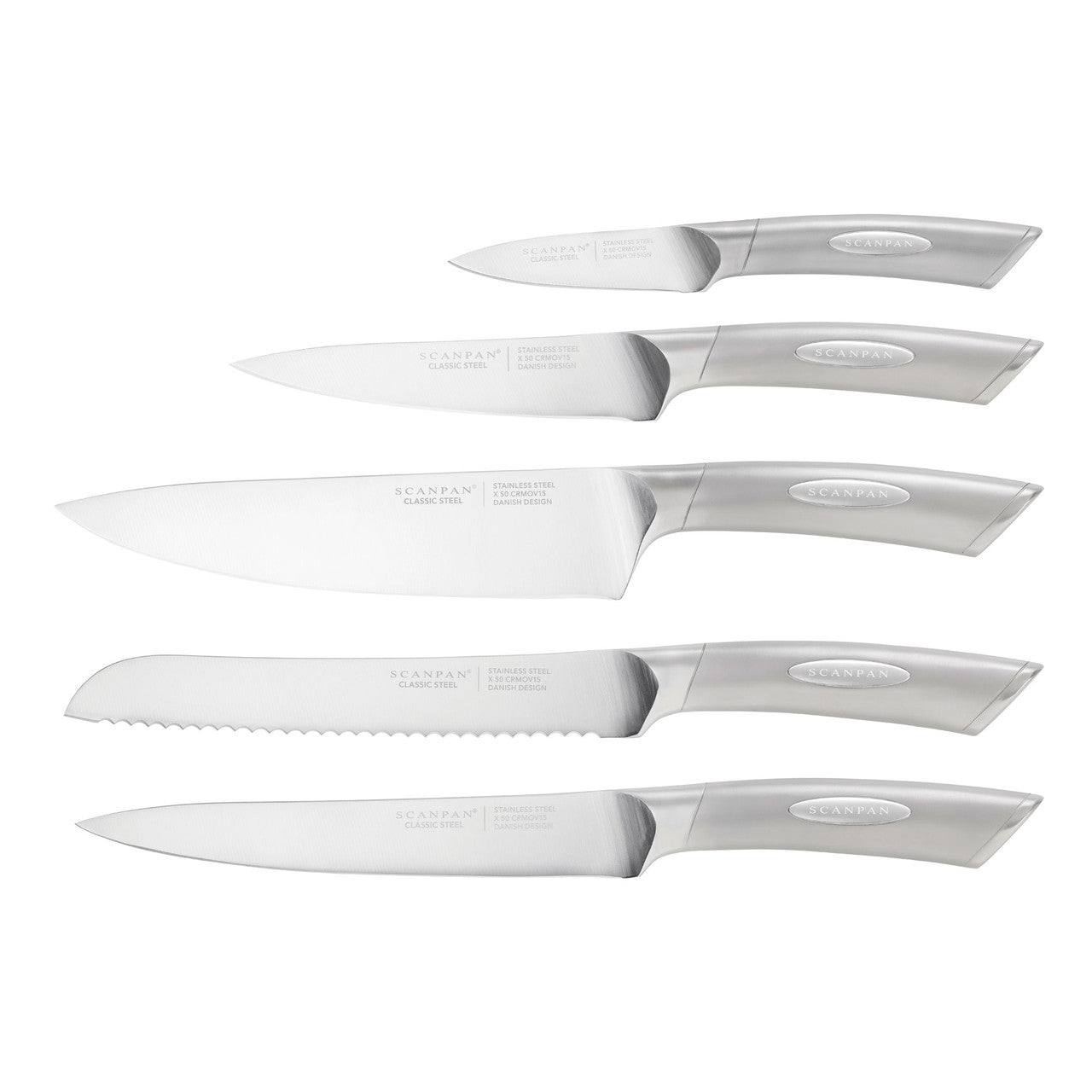 Classic Steel 6 Piece Knife Block Set