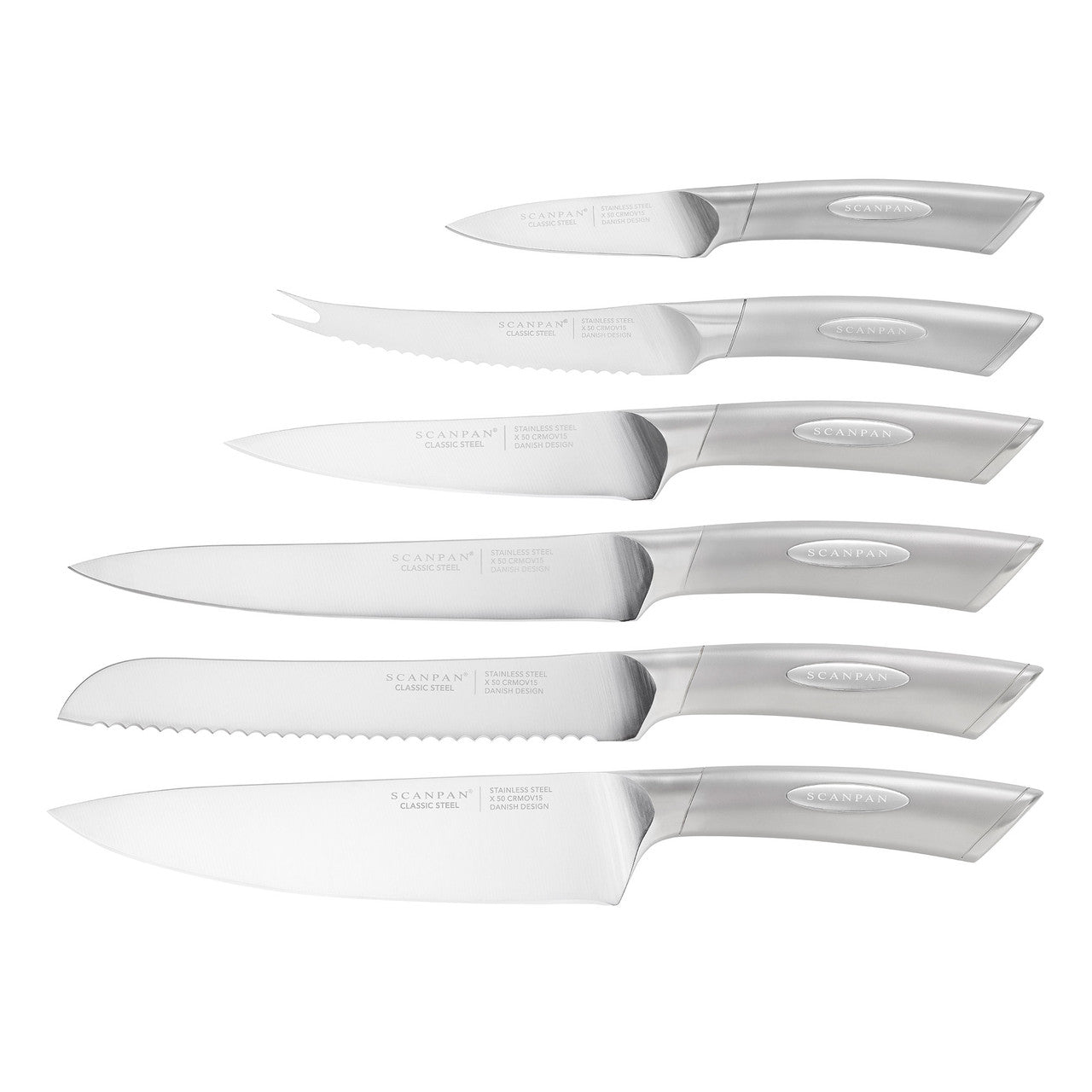 Classic Steel 7 Piece Knife Block Set