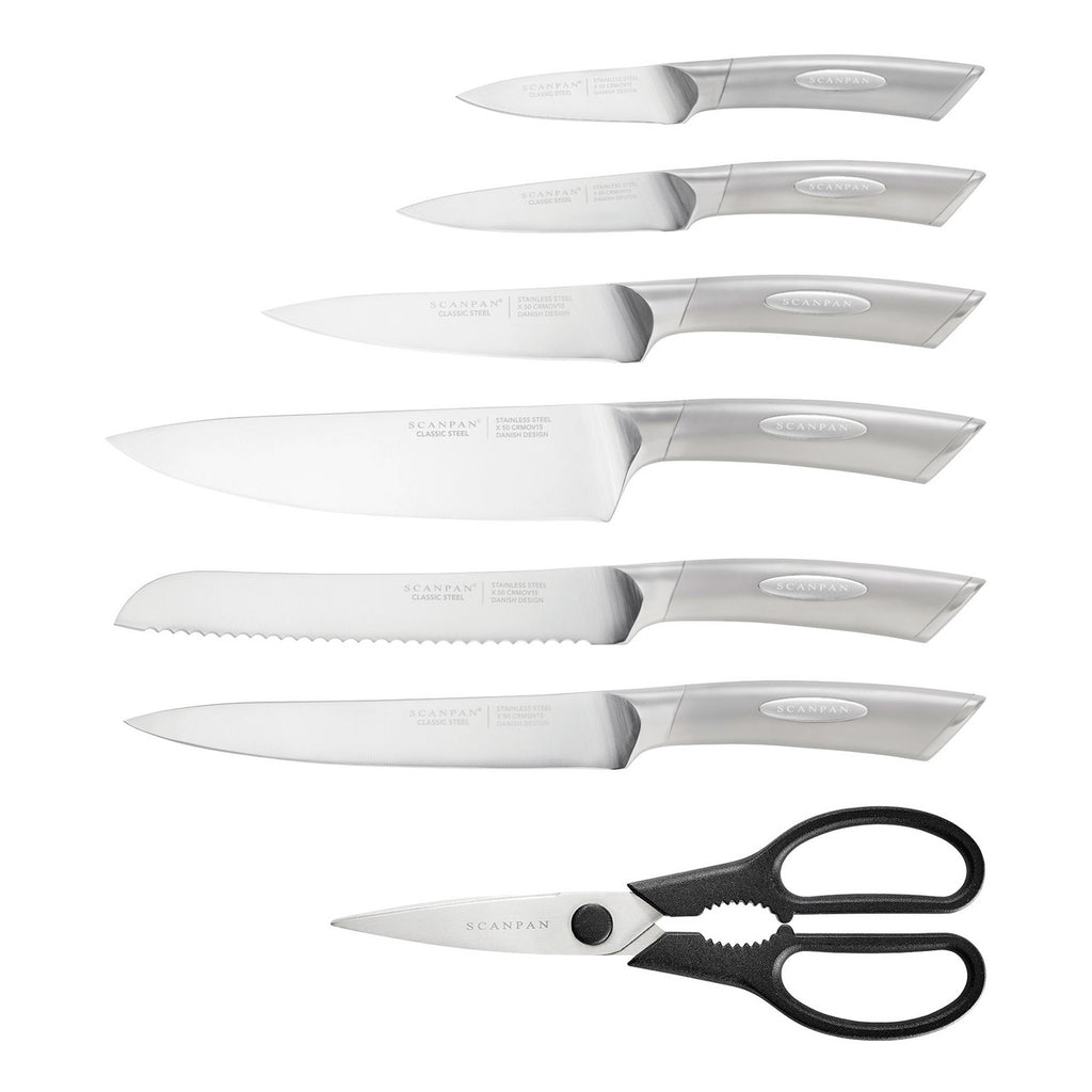 Classic Steel 8 Piece Eclipse Knife Block Set
