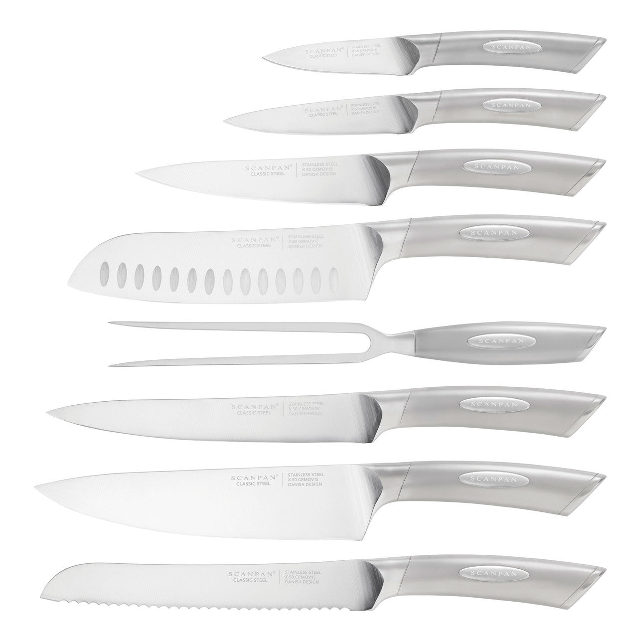 Classic Steel 9 Piece Knife Block Set
