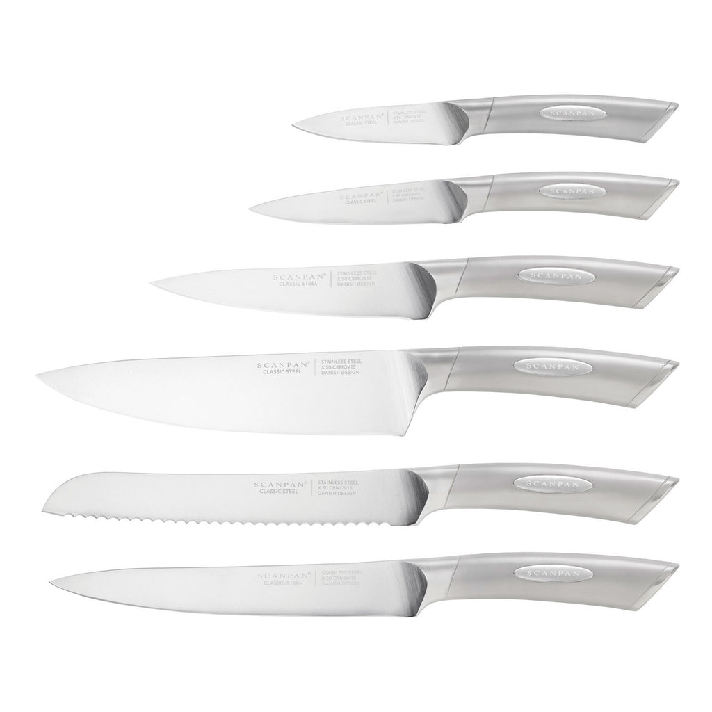 Classic Steel 7 Piece Step Knife Block Set