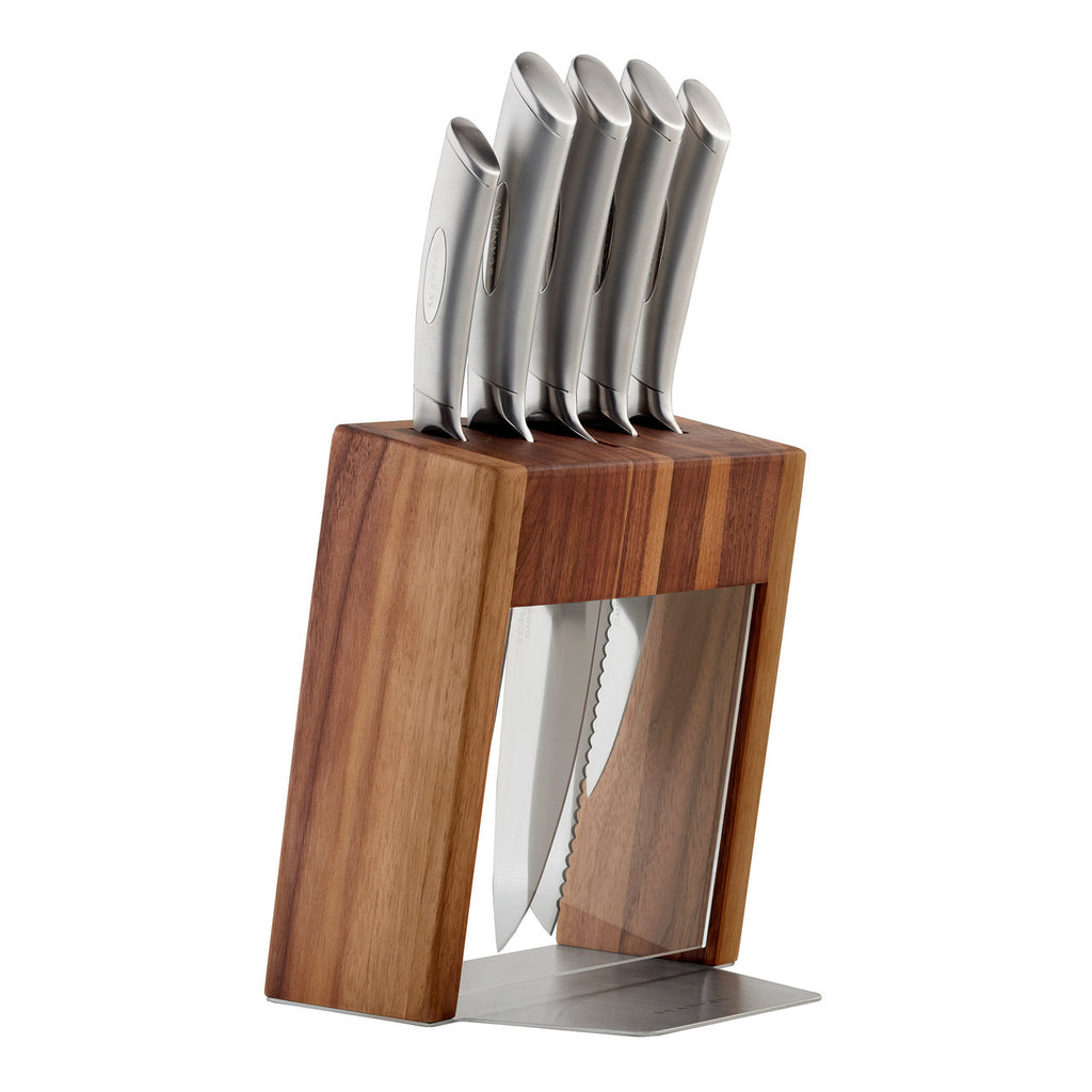 Kalo 6 Piece Knife Block Set - Walnut