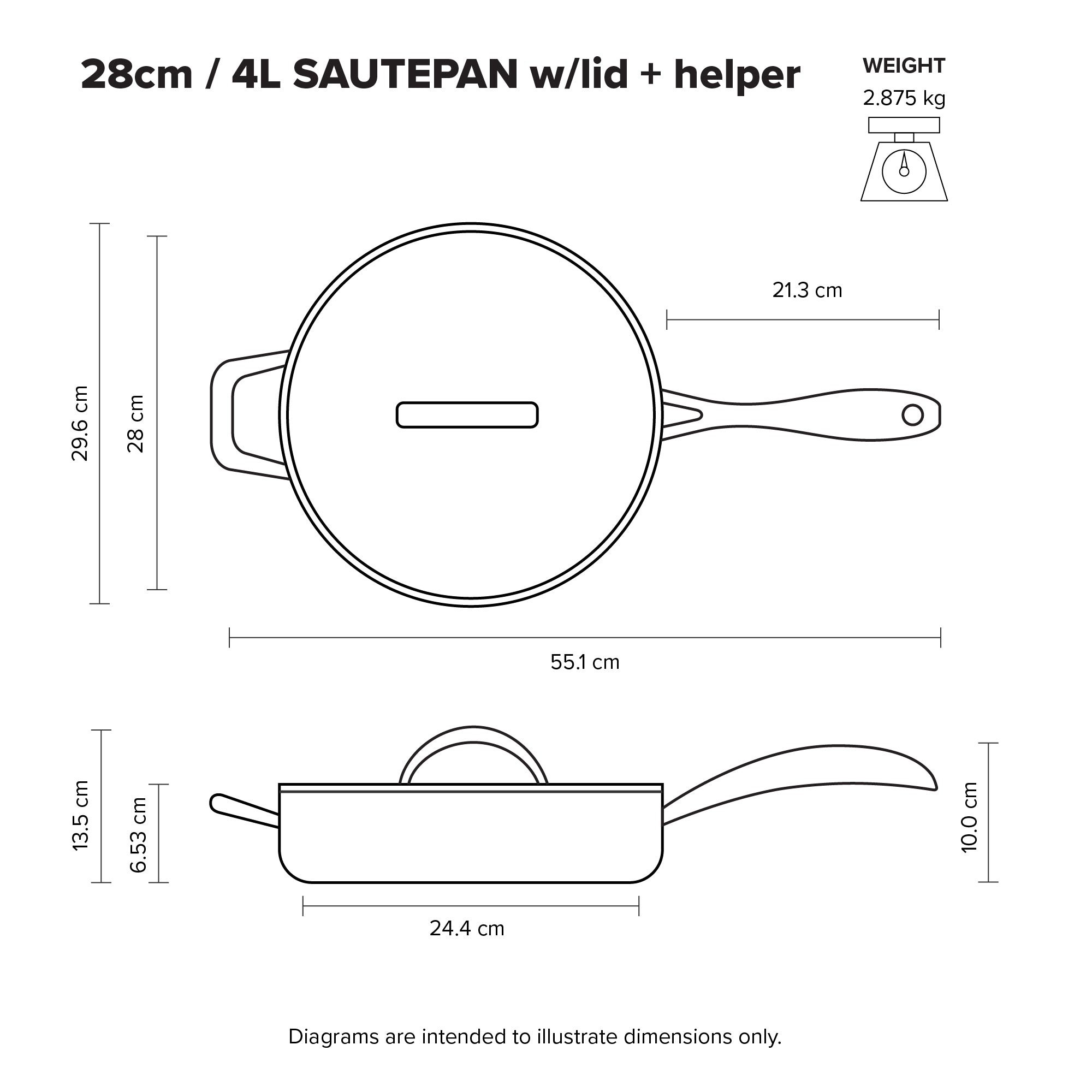 STS Sauté Pan 28cm/4Litre